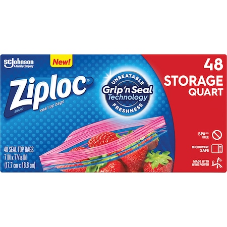 Ziploc BAG, STORAGE, ZIPLOC, QRT, 48 PK SJN314469